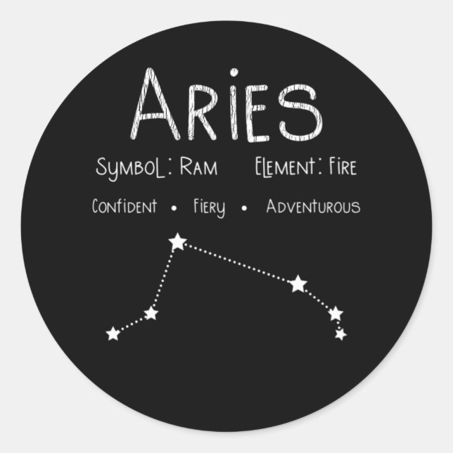 Adesivo Aries Horoscope Astrology - Sinal de Estrela - Pre (Frente)