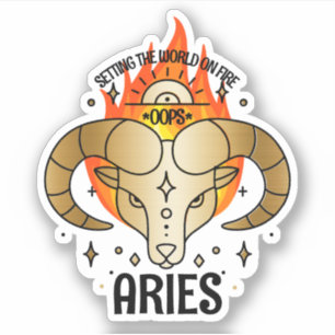 Adesivo Aries ram astrologia sinal de nascimento zodíaco p