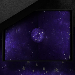 Adesivo Áries roxas Astrologia Cósmica Horoscópio