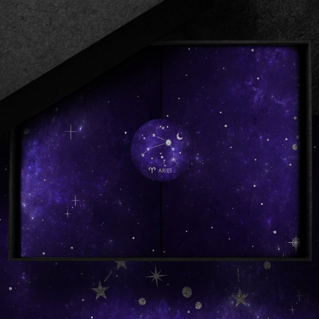 Adesivo Áries roxas | Astrologia Cósmica Horoscópio (Criador carregado)