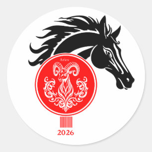 Adesivo Aries x ano do cavalo 2026