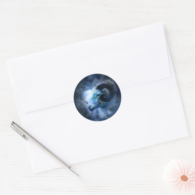 Adesivo Aries Zodiac - Símbolo Astrologico Azul Ram (Envelope)
