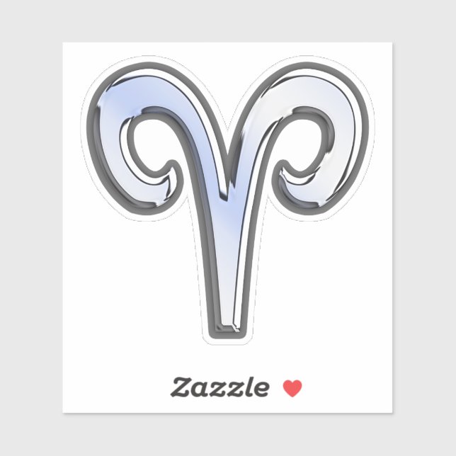 Adesivo Aries Zodiac - Sinal de Arte Digital Azul (Folha)