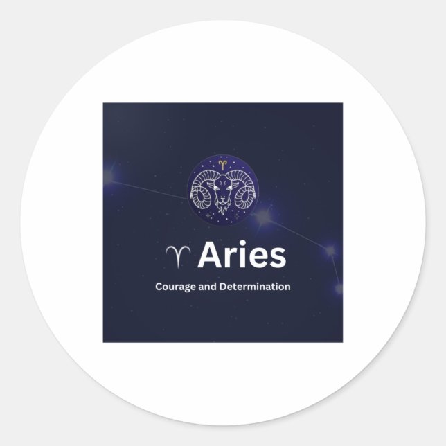 Adesivo Aries Zodiac Sinal Sticker (Frente)