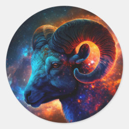 Adesivo Aries Zodiac Star Sign Round Sticker