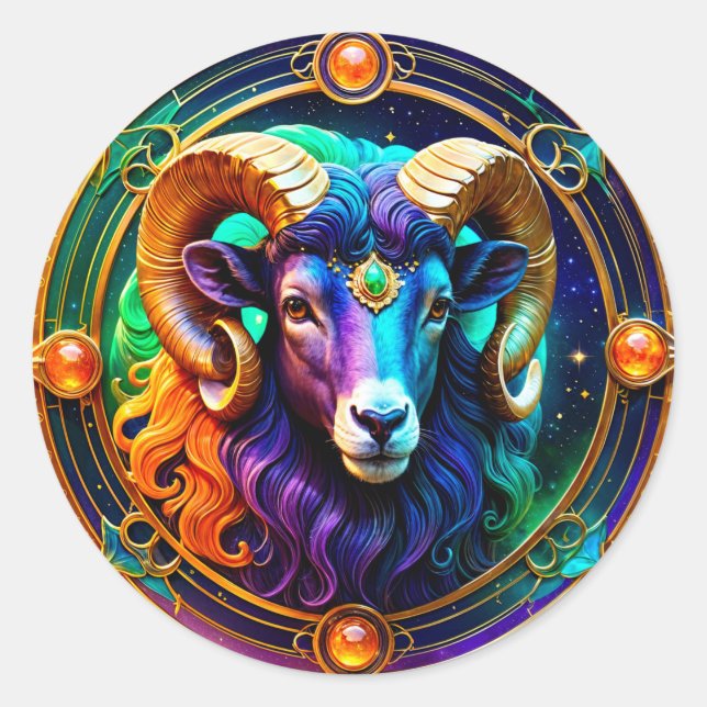 Adesivo Aries Zodiac Stickers, Celestial Zodiac (Frente)