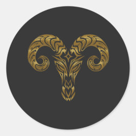 Adesivo Aries Zodiac - Tribal Dourado