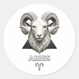 Adesivo Áries Zodíaco Carneiro Clássico Preto Branco Astro