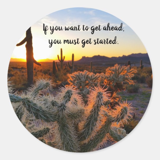 Adesivo Arizona Desert Sunset Cactus Inspiration Say (Frente)