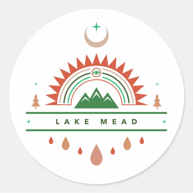Adesivo arizona do lago lua arco-íris (Frente)