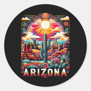 Adesivo Arizona Estado Camisa Az Desert Cactus Retro
