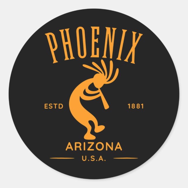 Adesivo Arizona Phoenix dançando Kokopelli Design (Frente)