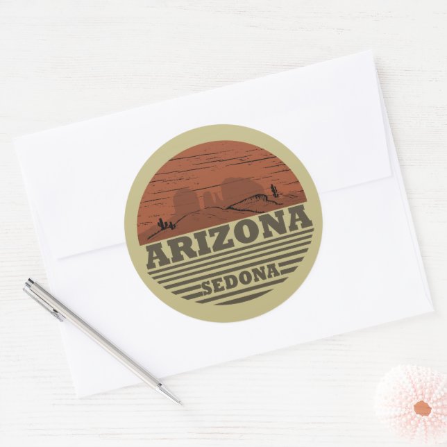 Adesivo Arizona Sedona paisagem vintage az retro (Envelope)