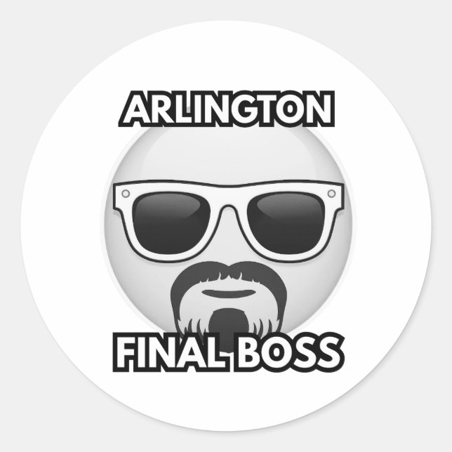 Adesivo Arlington Final Boss Cool Emoji Sticker (Frente)