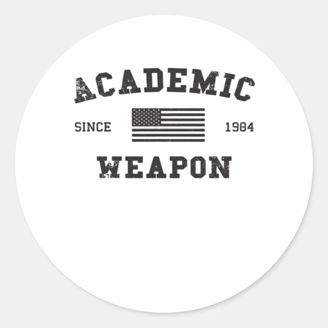 Adesivo Arma Acadêmica Meme Engraçada (Frente)
