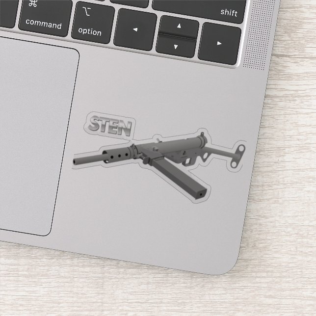 Adesivo Arma da Submáquina Sten MKII Britânica (Detalhe)