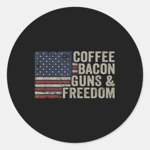Adesivo Armas de Café Bacon & Liberdade - Churrasco -