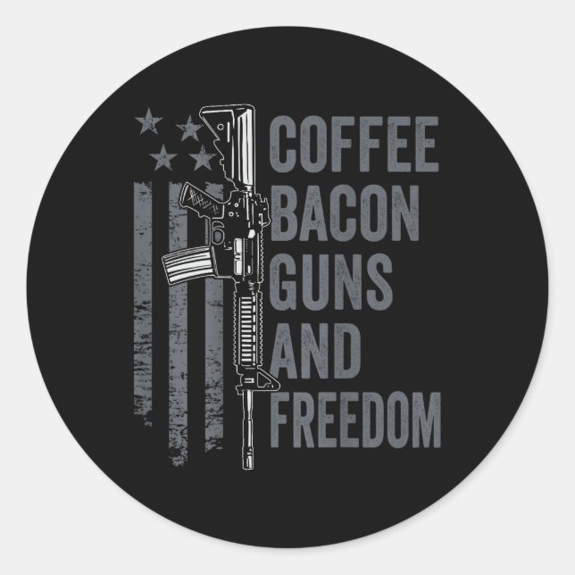 Adesivo Armas de Café Bacon &amp; Liberdade - Churrasco Gr (Frente)