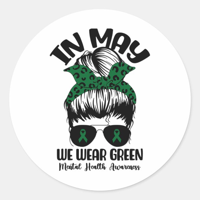 Adesivo Armas Em Maio Vestimos Consciência Mental Verde (Frente)