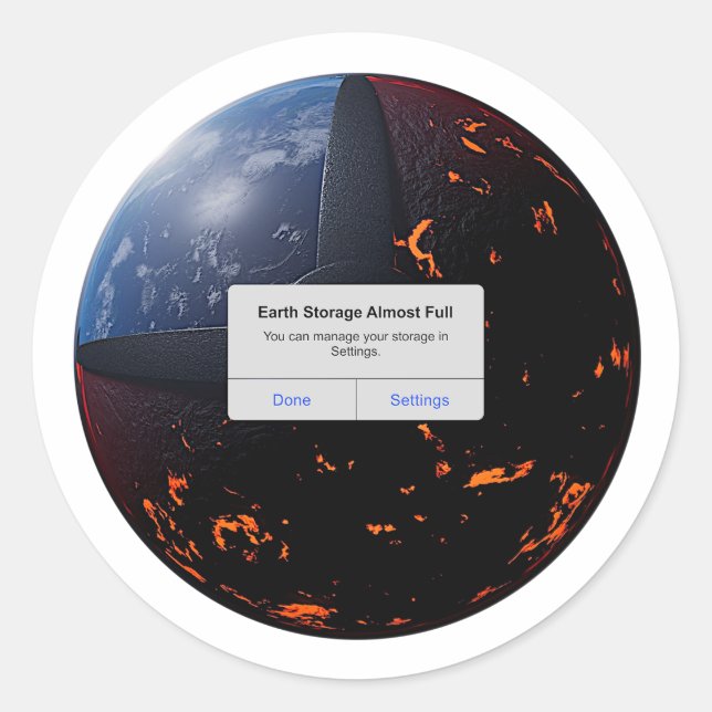 Adesivo Armazenamento na Terra Quase Cheio (Frente)