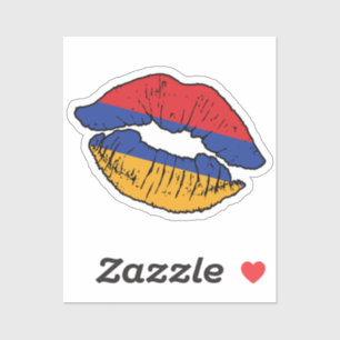 Adesivo Armênia: Bandeira de amor do Lipstick