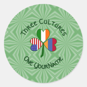 Adesivo Armênia Irlanda EUA Trevo Bandeira Personalizar