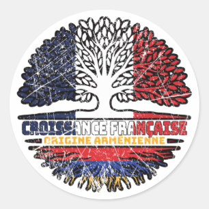 Adesivo Armênio Armênia Francês França Árvore Bandeira