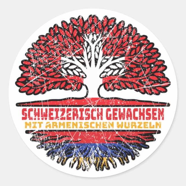Adesivo Armenisch Schweizer Schweiz Baum Wurzel (Frente)