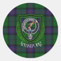 Armstrong Scottish Clan Tartan & Crest