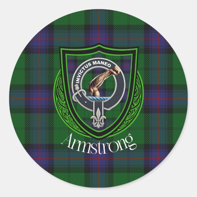 Adesivo Armstrong Scottish Clan Tartan & Crest (Frente)