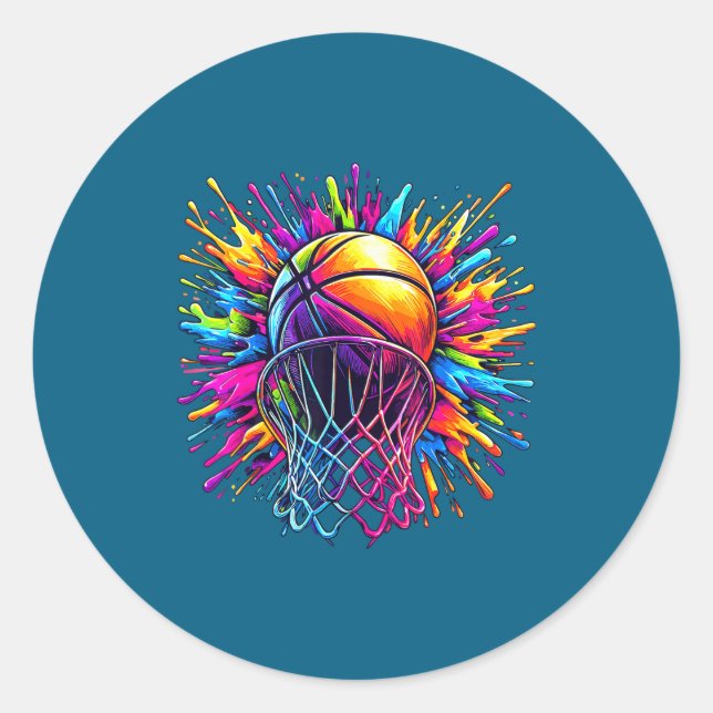 Adesivo Aro de Basquete Colorido (Frente)