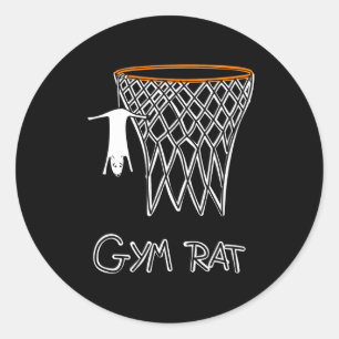 Adesivo Aro de Basquete Rato de Academia Engraçado