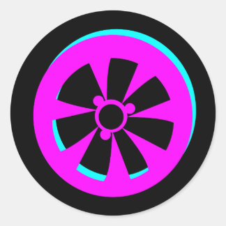 Adesivo Aro de Carro de Corrida Neon Rosa Preto Carro