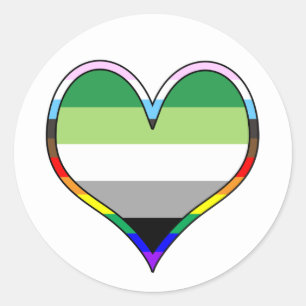 Adesivo Aro Pride Heart Classic Round Sticker