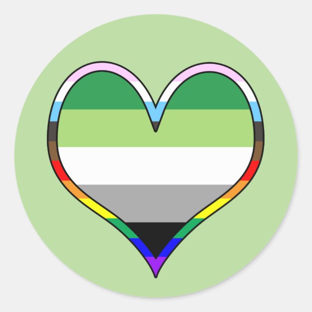 Adesivo Aro Pride Heart Classic Round Sticker (Frente)