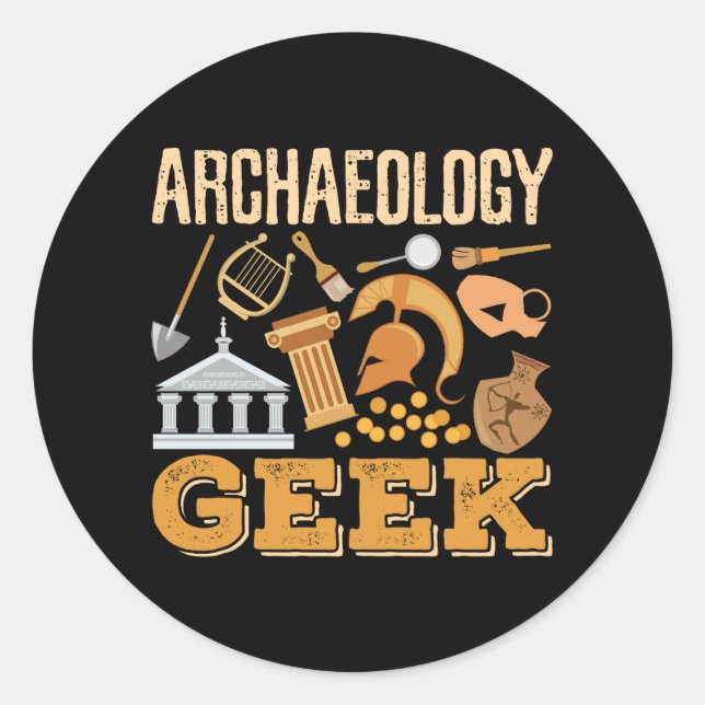 Adesivo Arqueologia Geek Professor Aluno Arqueólogo (Frente)