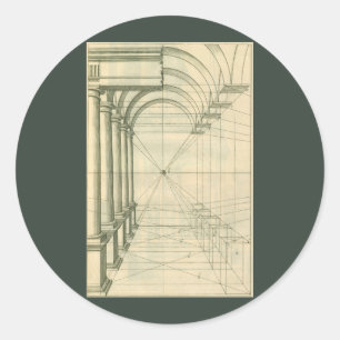 Adesivo Arquitetura Antiga, Arcos Colunas Perspectiva