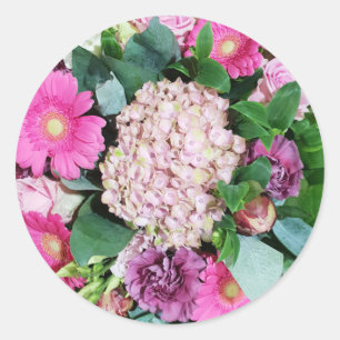 Adesivo Arranjo de Flores Rosa e Roxo