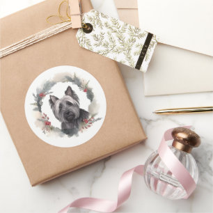 Adesivo Arranjo de Natal com Skye Terrier Pupila Festiva