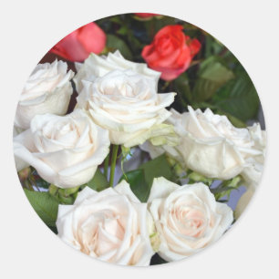 Adesivo Arranjo floral de rosas vermelhos e brancos