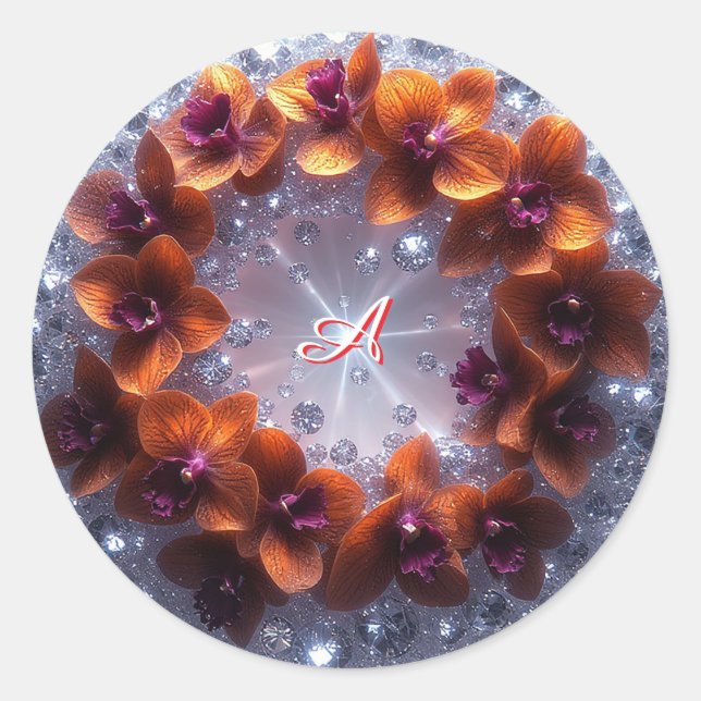 Adesivo Arranjo Floral Elegante com Orquídeas (Frente)