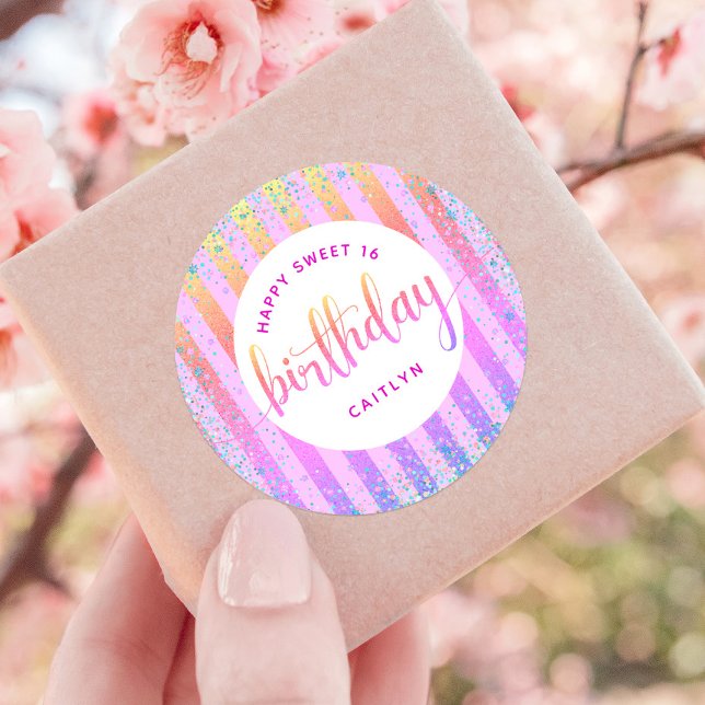 Adesivo Arranjo mbre do arco-íris de 16 anos (Criador carregado)