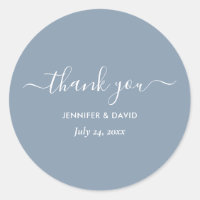 Arranjo Moderno Dusty Blue Casamento Obrigado