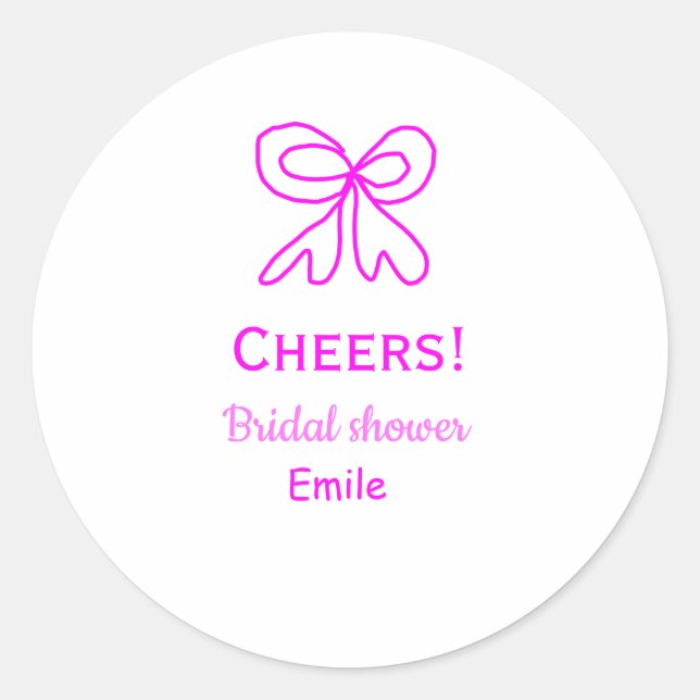 Adesivo Arranjo roxo rosa laço de noiva adicionar nome  (Frente)