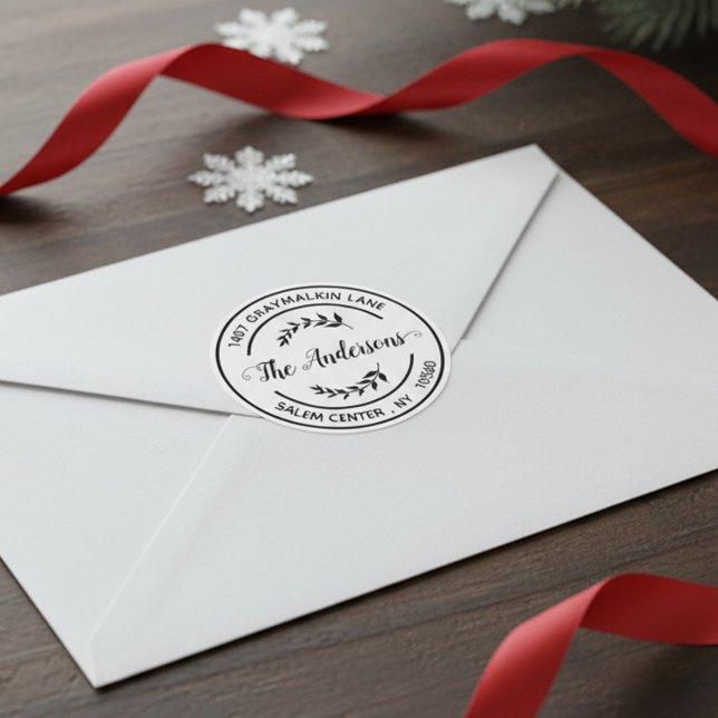 Adesivo Arredondar Endereço de Retorno Moderno Elegante Ma (Criador carregado)