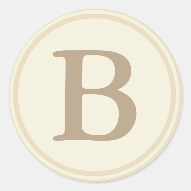 Adesivo Arredondar selos de envelopes com monograma - Crem (Frente)