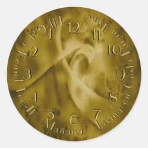 Adesivo Arredondar Tubo Retroativo Relógio Dourado Moedas