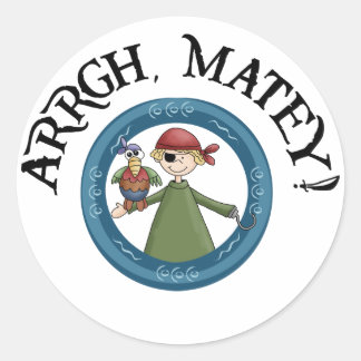 Adesivo Arrgh Matey Pirate E Parrot Sticker
