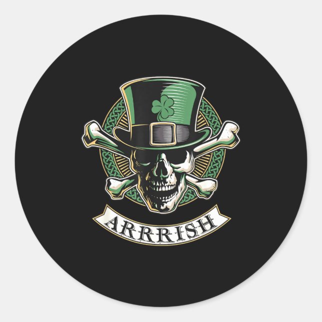 Adesivo Arrish Irish Rate St Patricks Day, Rate Men Funny  (Frente)