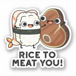 Adesivo Arroz Para Carne Você Corta Sushi Steak Pun Stick